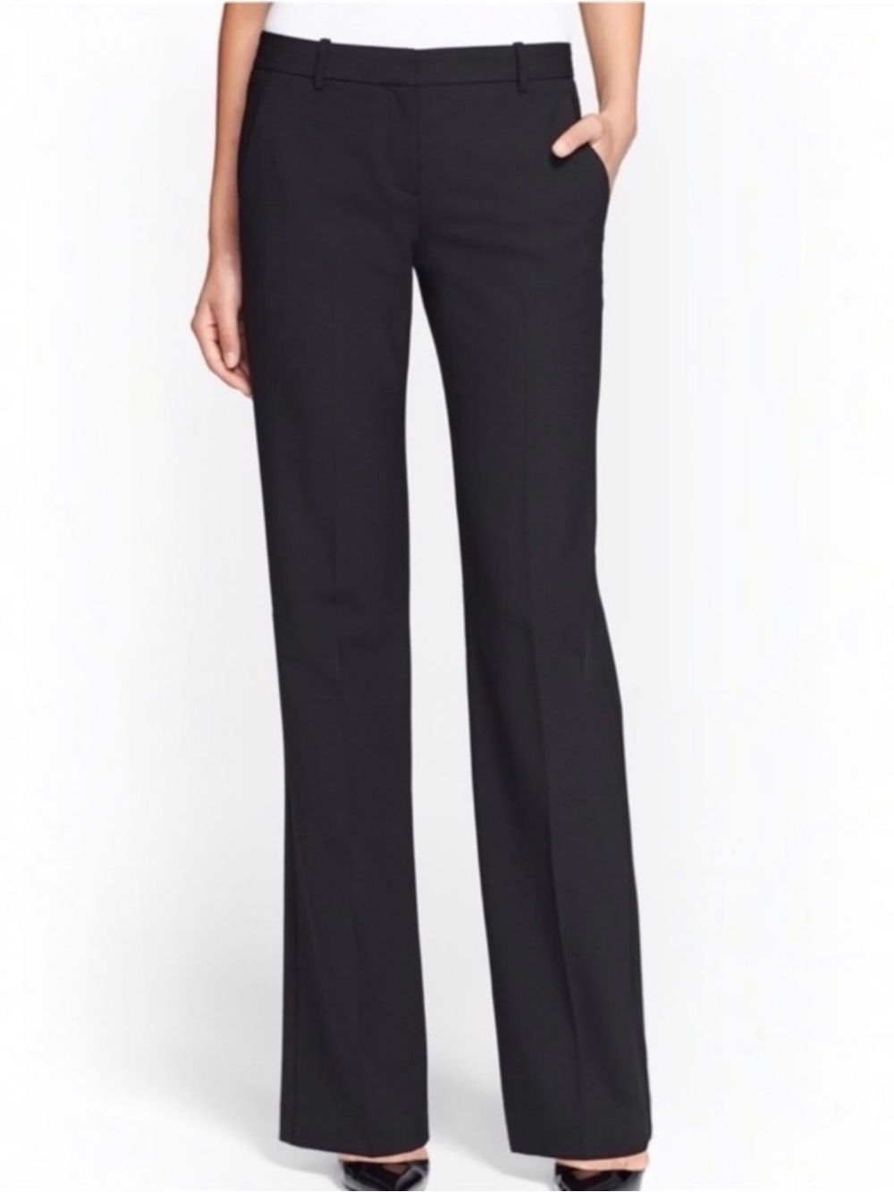 Theory Good Wool Dress Pants Trousers Size 8/10 Black